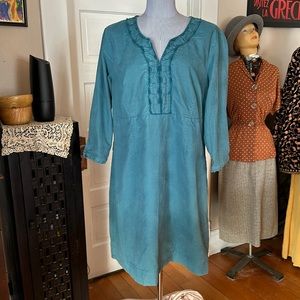 Velvety brushed 100% cotton shift dress from Boden